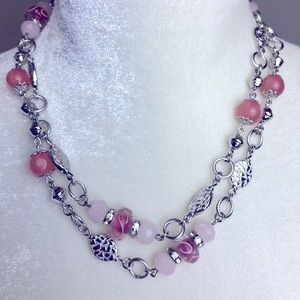 Premier Designs First Blush pink long necklace 20429